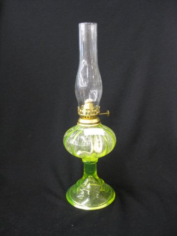Vaseline Glass Oil Lamp clear chimney