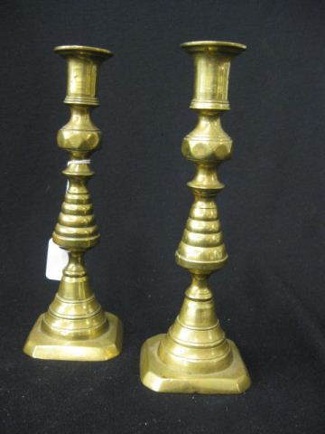 Pair of Brass Push-Up Candlesticks
