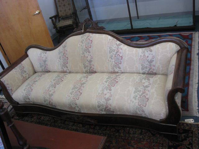 Sofa fine floral brocade fabric on 19th