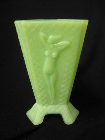 McKee Jadeite Style Art Glass Vase