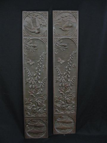 Pair of Bronzed Victorian Plaques