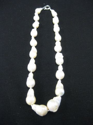 Pearl Necklace large baroque style 14c333