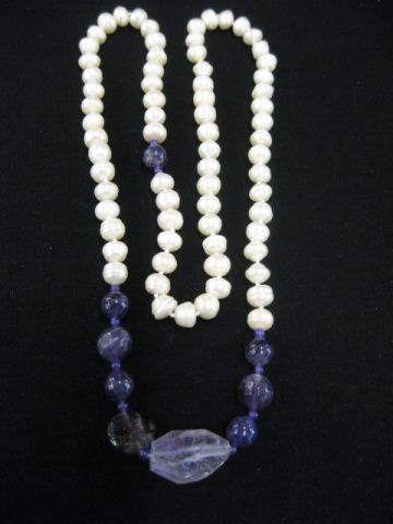 Pearl & Amethyst Necklace 71 baroquepearls