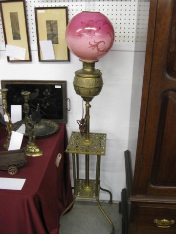 Victorian Piano Lamp ornate brass 14c341