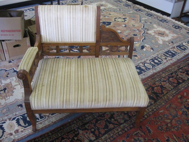 Victorian Carved Settee circa 1890.