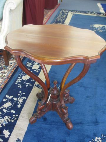 Carved mahogany Side Table turtle top