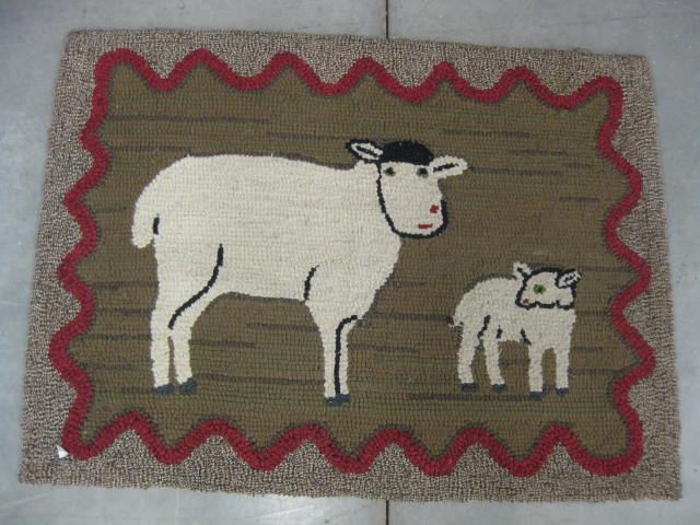 Hooked Rug Sheep Decor 25'' x 35''