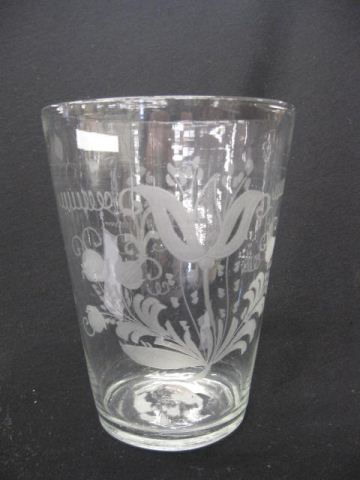 Stiegel-type Glass Engraved Vase