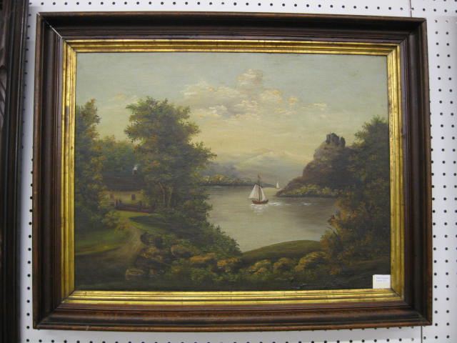 Oil Painting Scene of Sailboats