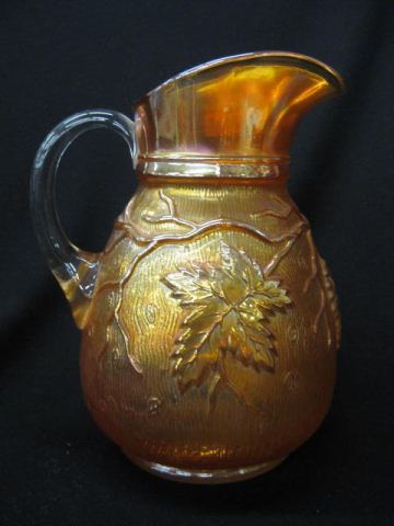Marigold Carnival Glass Water Pitcher
