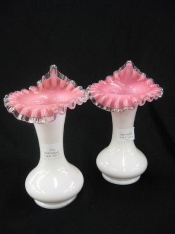 Pair of Fenton Art Glass Vases light