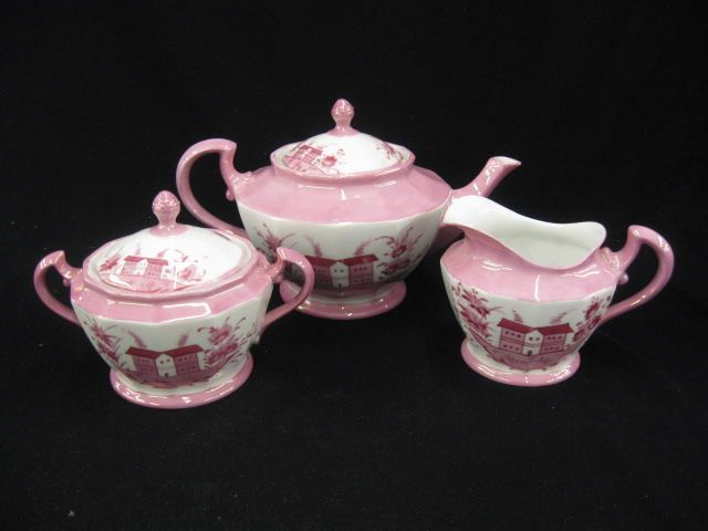 Pink Luster Porcelain Tea Set cottage 14c38e