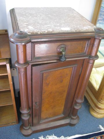 Marble Top Bedside Cabinet mahogany