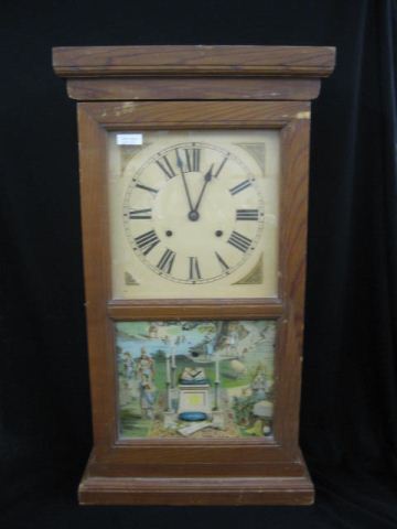 Yellow Pine Mantle Clock Victorian 14c3c6