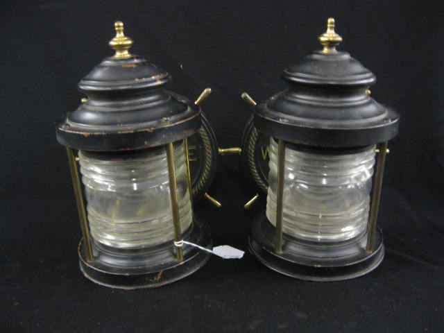 Pair of Nautical Wall Lights lantern 14c3ca