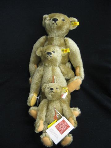 3 Steiff Plush Bear Toys a family