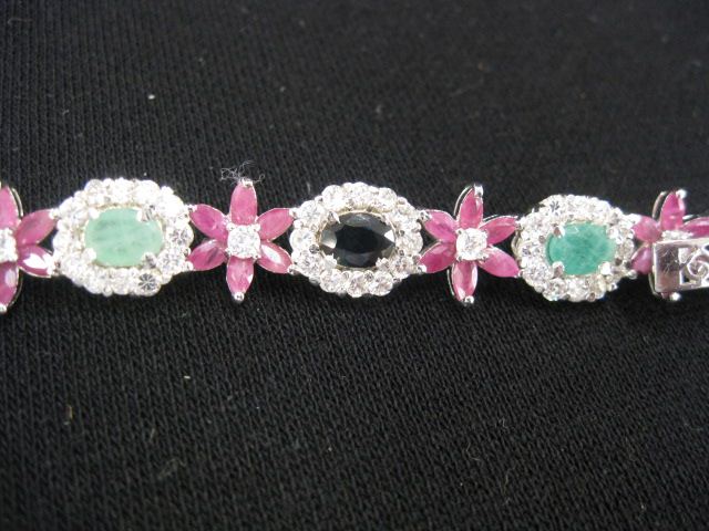 Ruby Sapphire Emerald Bracelet 14c426
