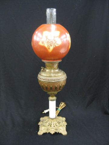 Victorian Parlor Lamp floral globe 14c43f