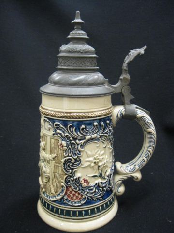 R M Germany Pottery Stein bas relief 14c459