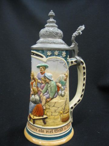 German Pottery Stein bas-relief
