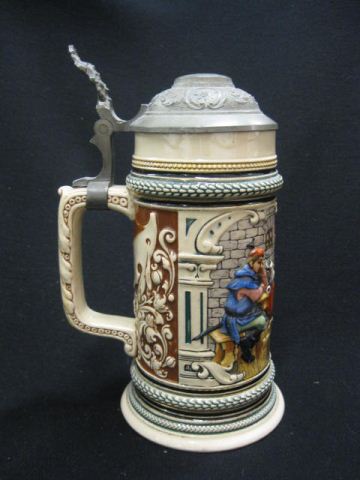 German Pottery Stein bas relief 14c45e
