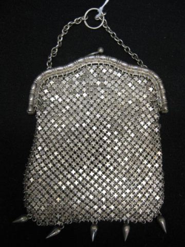 Victorian Beaded Purse floral metalworkwith 14c489