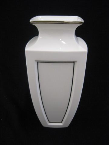 Lenox Porcelain Vase platinum trim 10-1/2tall