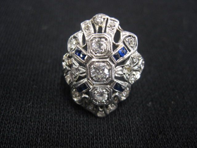 Platinum Diamond & Sapphire Ring