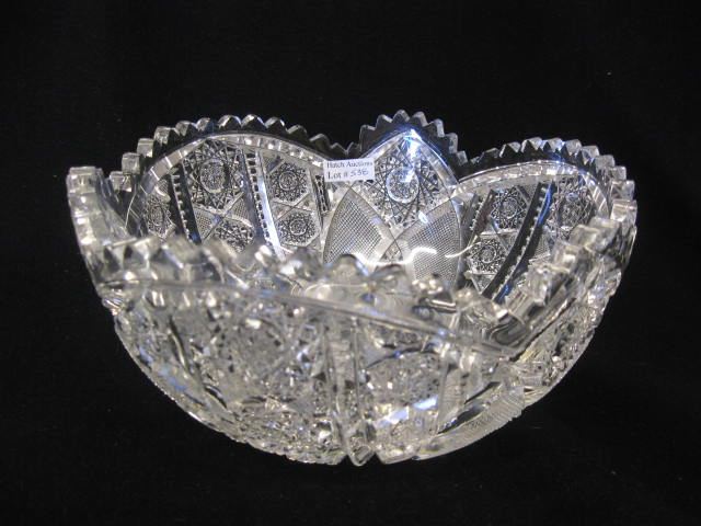 Cut Glass Bowl fine trifoil loop 14c4c5