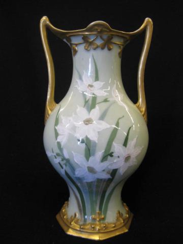 Pate-Sur-Pate Porcelain Vase elaboratefloral