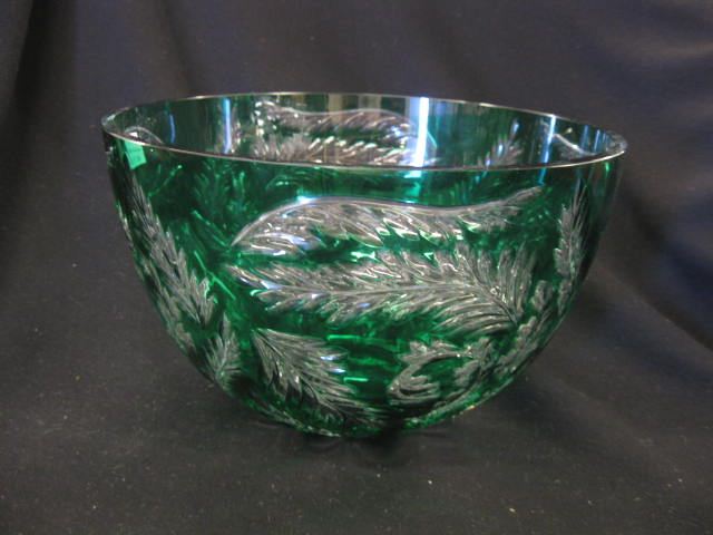 Emerald Cut-to-Clear Glass Bowl