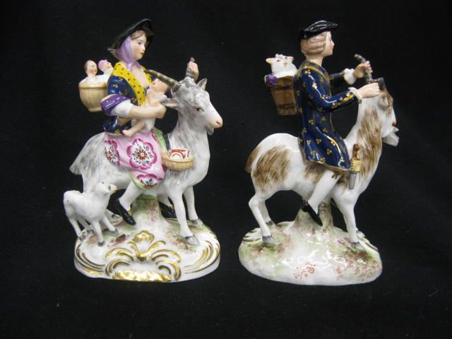 Pair of Derby Porcelain Figurines Manriding