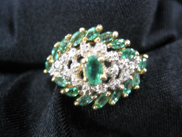 Emerald Diamond Ring oval marquiseemeralds 14c505