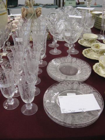 29 pcs Etched Crystal Stemware 14c50c