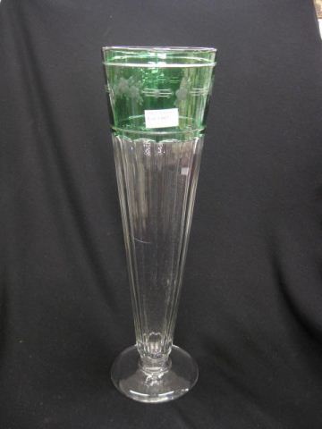 Hawkes Emerald Cut-to-Clear Vase trumpet