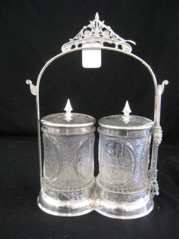 Victorian Silverplate Double Pickle 14c525