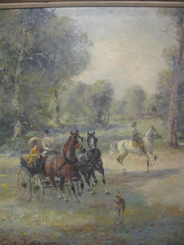 Impressionistic Oil Equestrian 14c51f