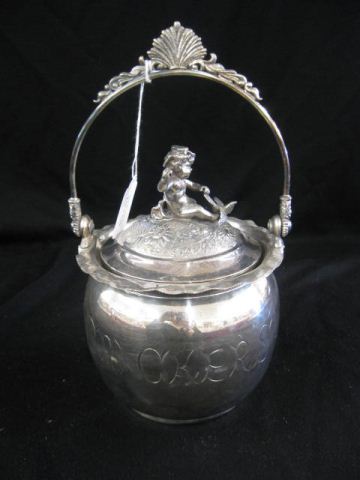 Victorian Silverplate Biscuit Jar 14c526