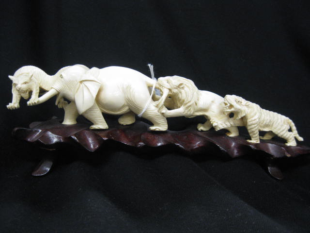 Chinese Carved Ivory Tusk with
