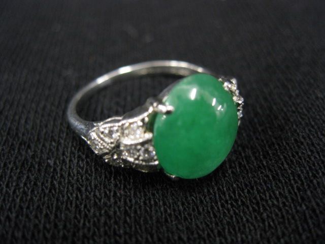 Platinum Jade Diamond Ring Imperialtype 14c547