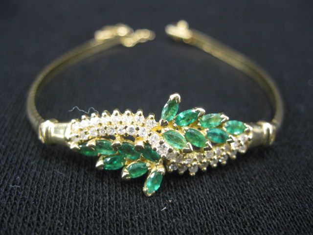Emerald Diamond Bracelet 14 marquiseemeralds 14c55c