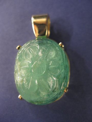 Carved Emerald Pendant 41.60 caratcarved