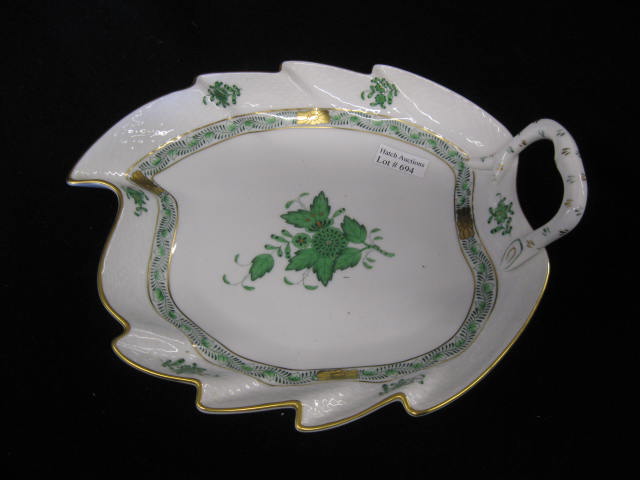 Herend Porcelain Figural Leaf Dish