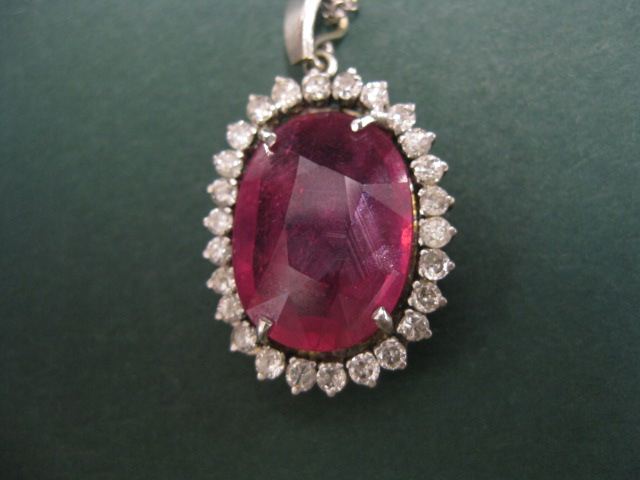 Ruby Diamond Pendant 12 carat 14c579