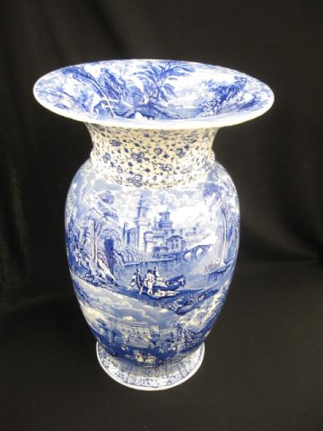 Huge Caulden Ironstone Floor Vase blue