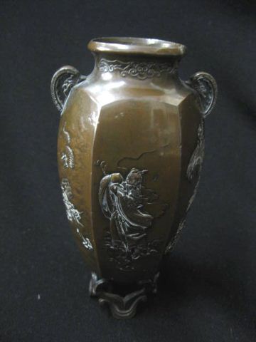 Japanese Meiji Period Bronze Vase panel