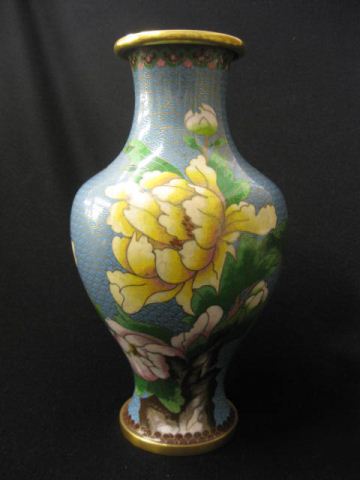 Chinese Cloisonne Vase bird & floral