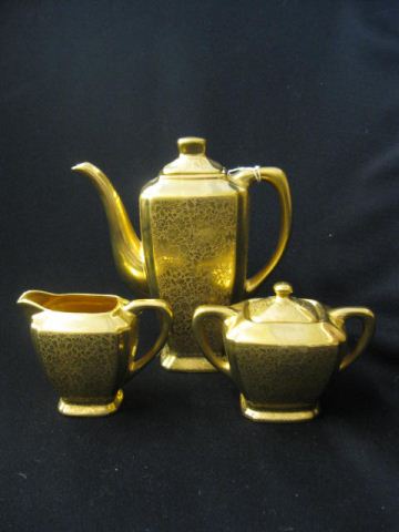 Wheeling Gold Encrusted China Demitasseset