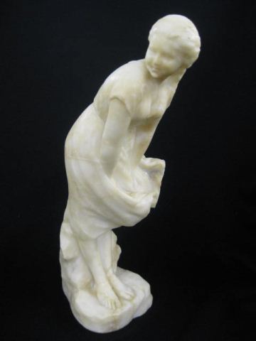 Carved Alabaster Statue of a Young