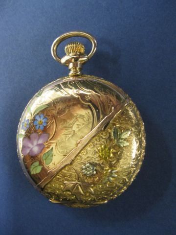 Waltham 14k Gold Enameled Pocketwatch